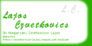 lajos czvetkovics business card